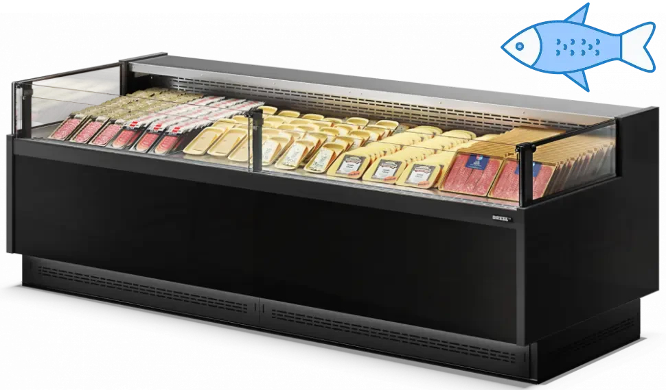 Холодильная витрина Dazzl Galaxy 080 Plug-in 190 рыба на льду SELF RAL 7024