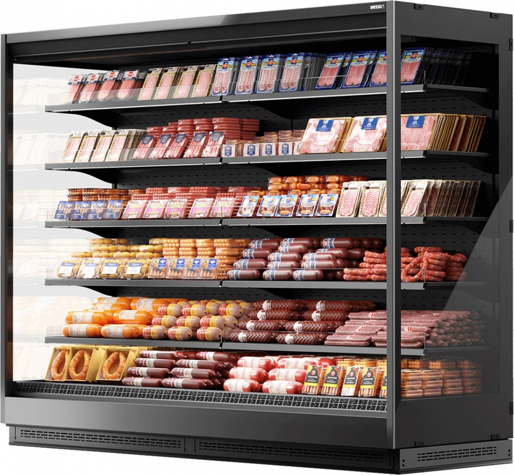 Холодильная горка Dazzl Vega 070 H210 250 (BV-OFF,CO-LD,CP-39T5,DT-OFF,ED-ON,EL-OFF,ES-ON,FO-OFF,FS-ON,KLP-5L400,L-BMZL,MK-CAREL,ND-DG1,OP-5P60,OVF-RAL7024,OVN-RAL7024,R-BMZR,S-OFF,VTI-BACK,VU-)