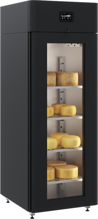 Шкаф для вызревания Polair CS107 Cheese Black со стеклом